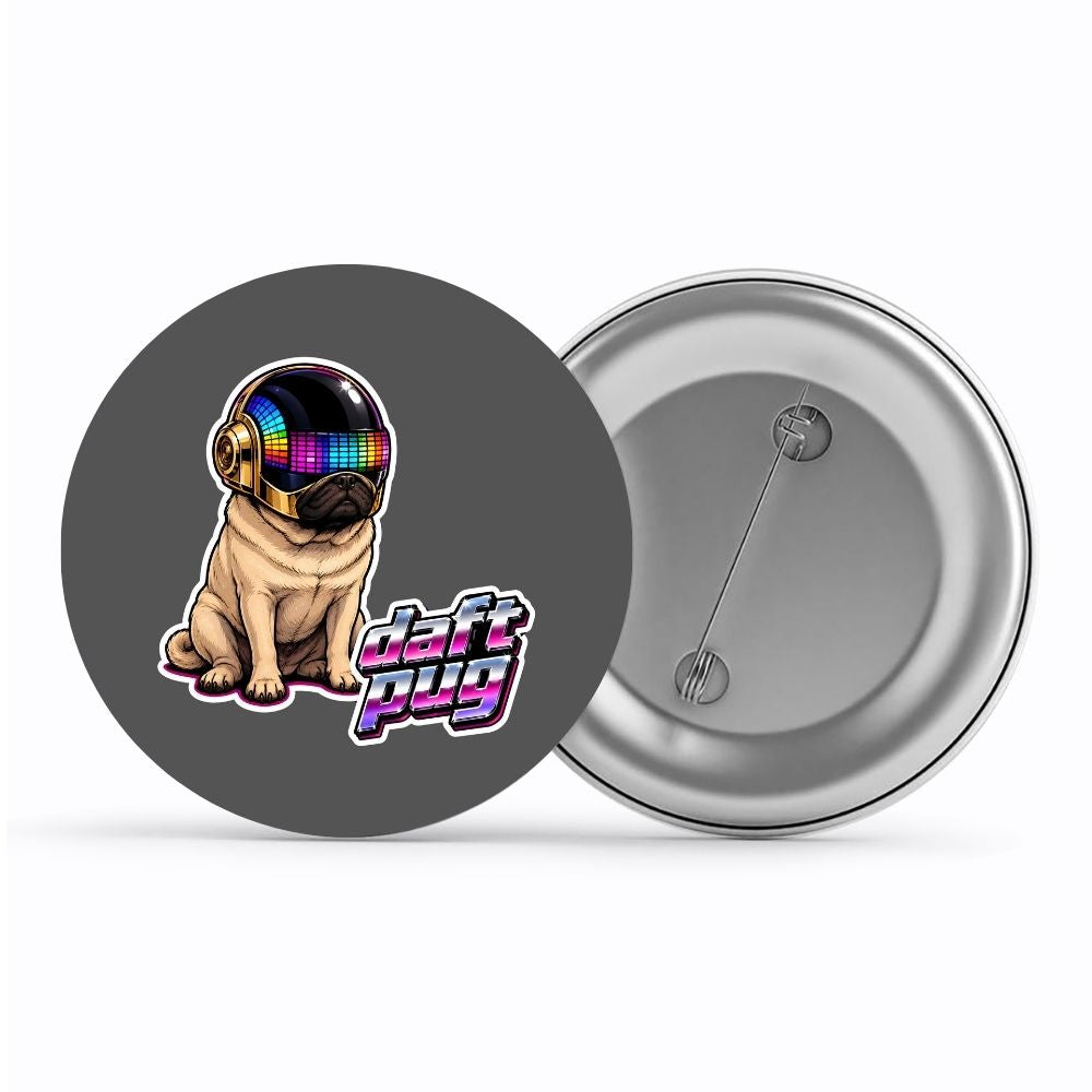 daft punk daft pug badge pin button music band buy online united states usa the banyan tee tbt men women girls boys unisex  