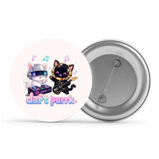 daft punk daft purrk badge pin button music band buy online united states usa the banyan tee tbt men women girls boys unisex  