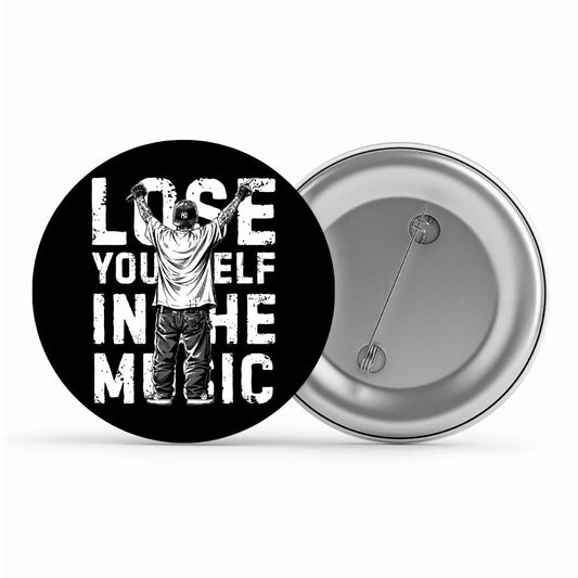eminem lose yourself in the music badge pin button music band buy online united states usa the banyan tee tbt men women girls boys unisex  