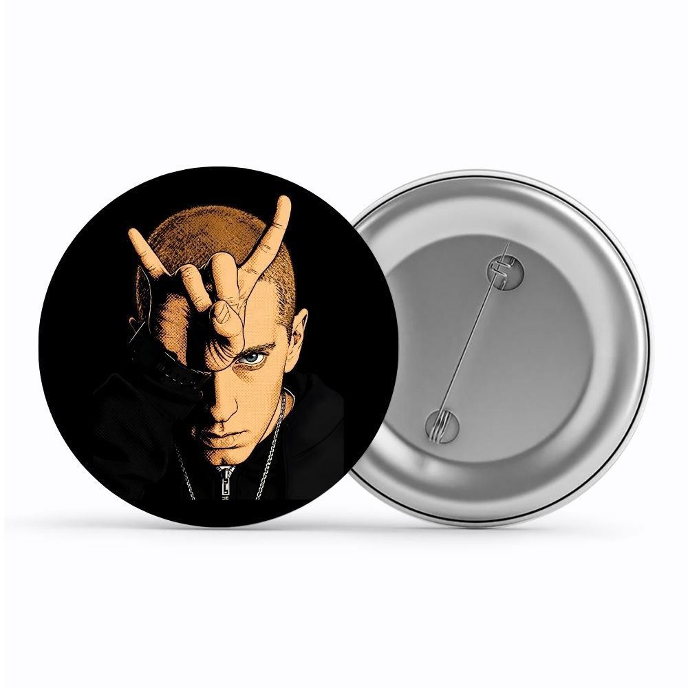 eminem bull horn badge pin button music band buy online united states usa the banyan tee tbt men women girls boys unisex  