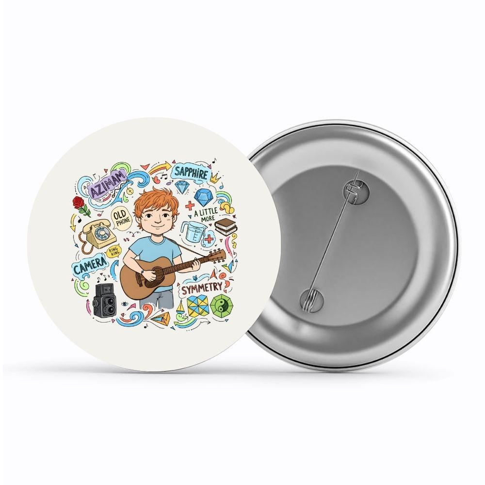 ed sheeran gingerverse badge pin button music band buy online united states usa the banyan tee tbt men women girls boys unisex  