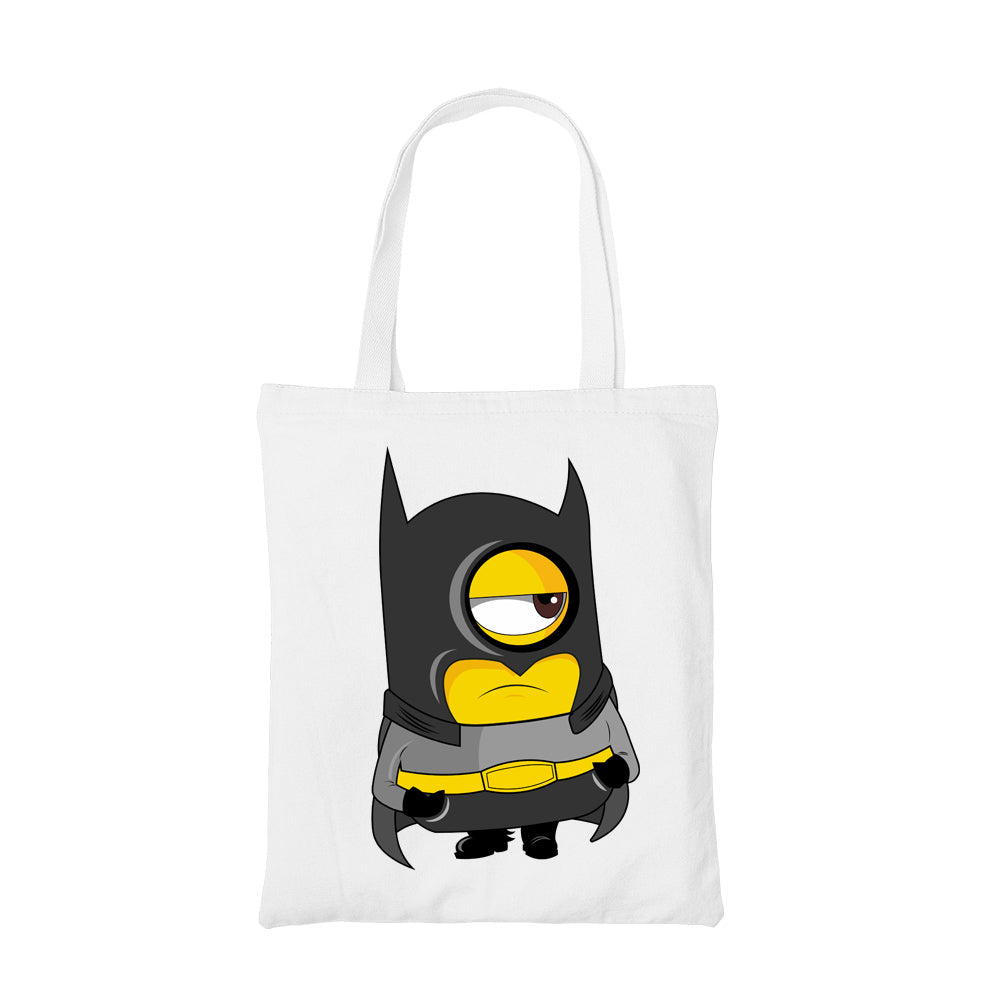 minions batmin tote bag hand printed cotton women men unisex