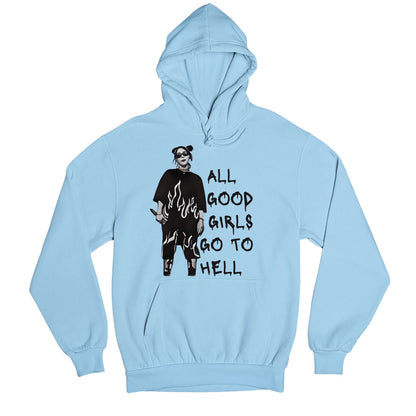 billie eilish all the good girls go to hell hoodie hooded sweatshirt winterwear music band buy online usa united states of america the banyan tee tbt men women girls boys unisex gray