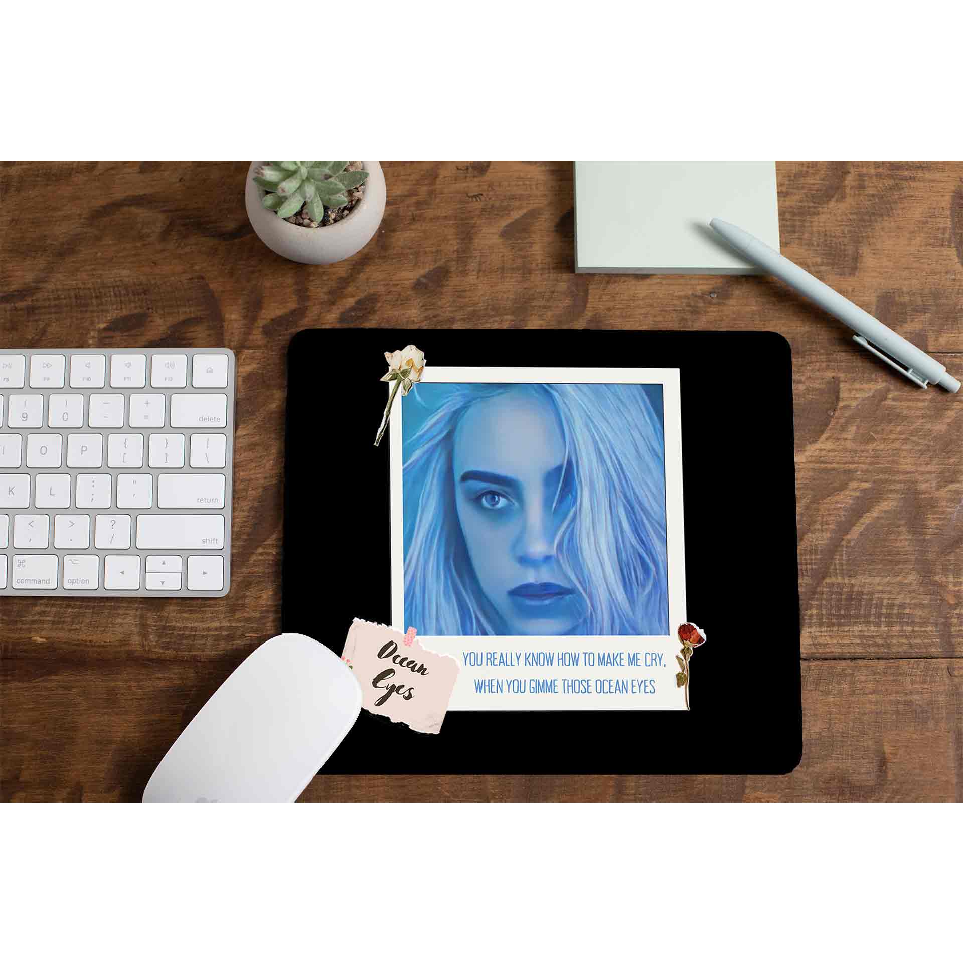 billie eilish ocean eyes mousepad logitech large anime music band buy online united states of america usa the banyan tee tbt men women girls boys unisex