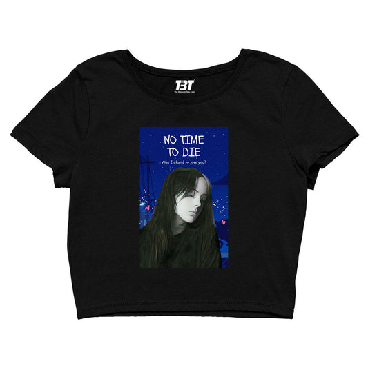 billie eilish no time to die crop top music band buy online united states of america usa the banyan tee tbt men women girls boys unisex black