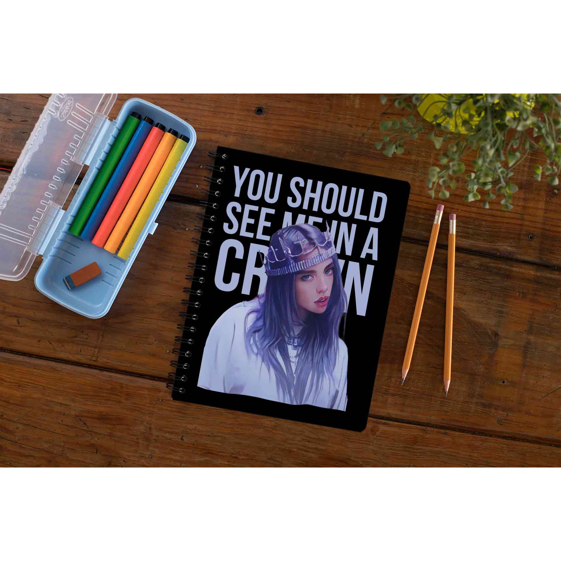 billie eilish you should see me in a crown notebook notepad diary buy online united states of america usa the banyan tee tbt unruled