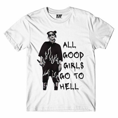 billie eilish all the good girls go to hell t-shirt music band buy online usa united states the banyan tee tbt men women girls boys unisex white