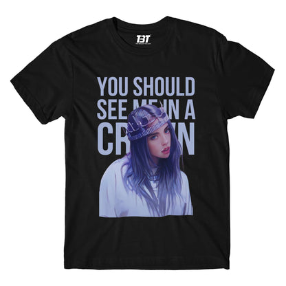 billie eilish you should see me in a crown t-shirt music band buy online usa united states the banyan tee tbt men women girls boys unisex black