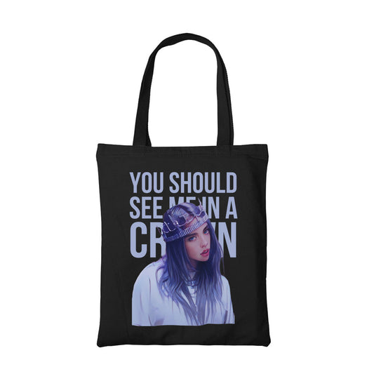 billie eilish you should see me in a crown than ever tote bag hand printed cotton women men unisex