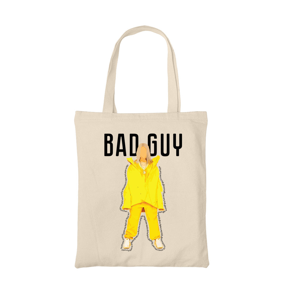 billie eilish bad guy tote bag hand printed cotton women men unisex