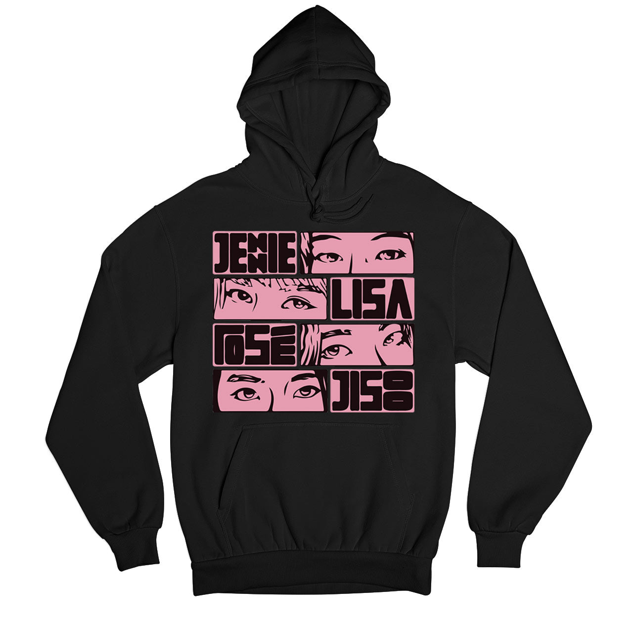 black pink jennie lisa rose jisoo hoodie hooded sweatshirt winterwear music band buy online usa united states of america the banyan tee tbt men women girls boys unisex black song k pop jennie lisa jisoo rose