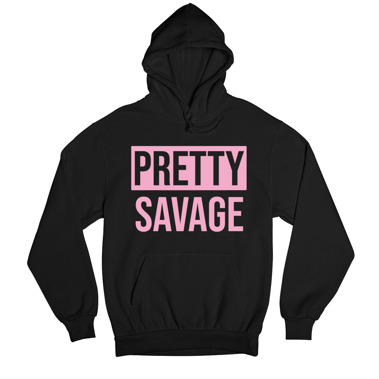 black pink pretty savage hoodie hooded sweatshirt winterwear music band buy online usa united states of america the banyan tee tbt men women girls boys unisex black song k pop jennie lisa jisoo rose