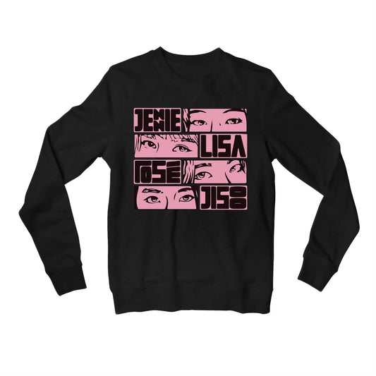 black pink jennie lisa rose jisoo sweatshirt upper winterwear music band buy online united states usa the banyan tee tbt men women girls boys unisex black song k pop jennie lisa jisoo rose