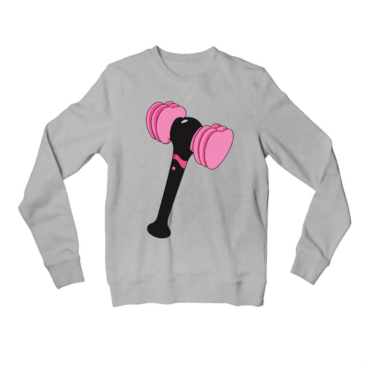 black pink the lightstick sweatshirt upper winterwear music band buy online united states of america usa the banyan tee tbt men women girls boys unisex gray song k pop jennie lisa jisoo rose