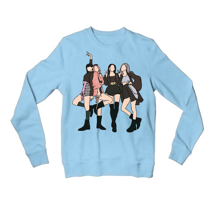 black pink the queens of k pop sweatshirt upper winterwear music band buy online united states of america usa the banyan tee tbt men women girls boys unisex baby pink song k pop jennie lisa jisoo rose