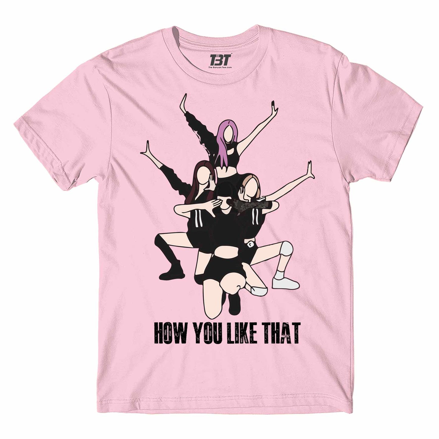 black pink how you like that t-shirt music band buy online united states of america usa the banyan tee tbt men women girls boys unisex Baby Pink song k pop jennie lisa jisoo rose
