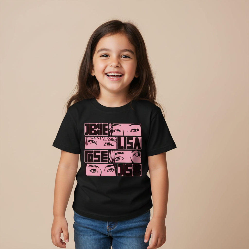 black pink jennie lisa rose jisoo t-shirt music band buy online united states of america usa the banyan tee tbt men women girls boys unisex black song k pop jennie lisa jisoo rose