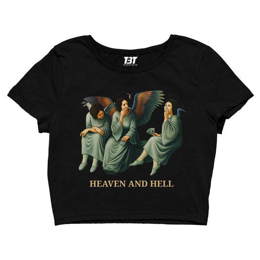 black sabbath heaven and hell crop top music band buy online united states of america usa the banyan tee tbt men women girls boys unisex black