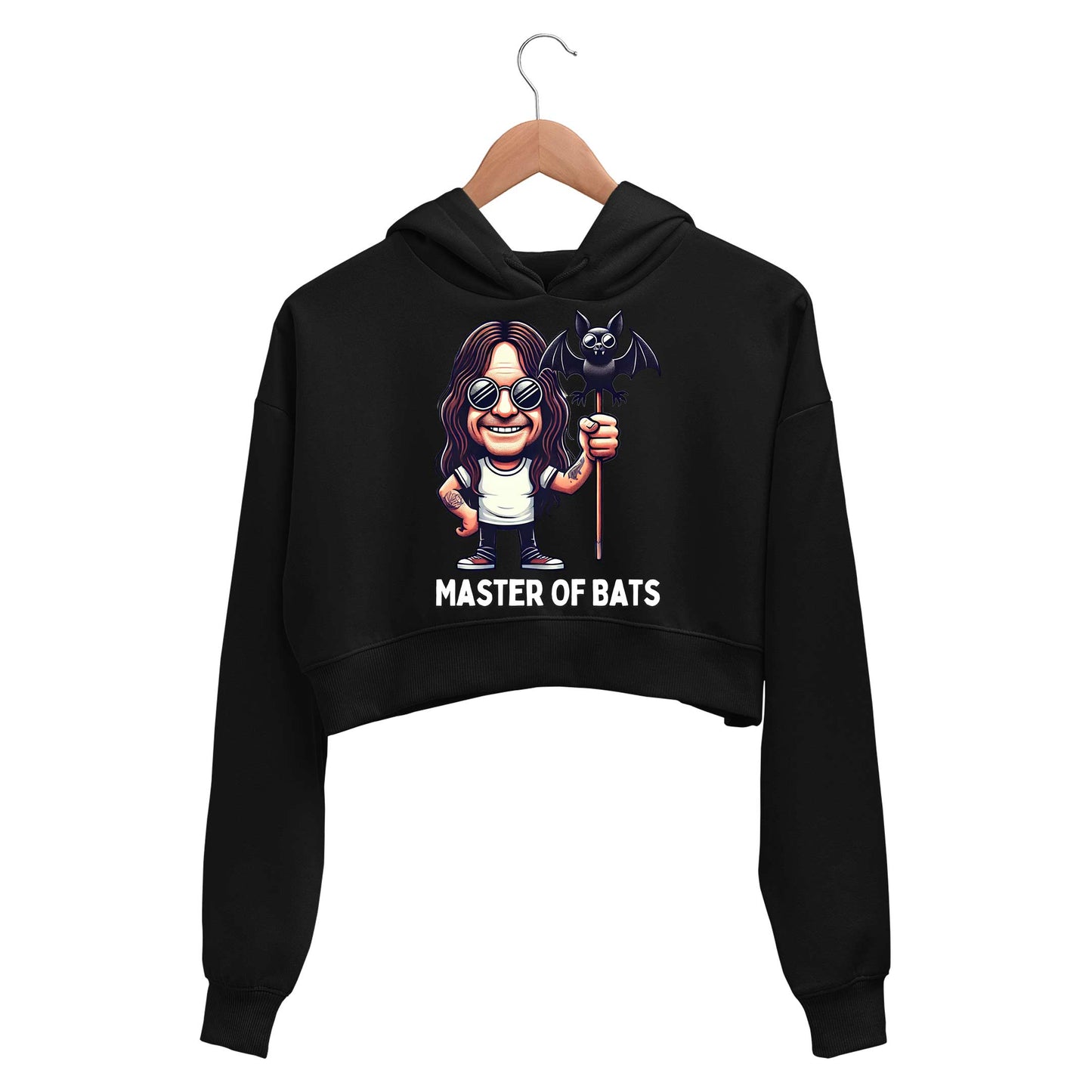 black sabbath master of bats crop hoodie hooded sweatshirt upper winterwear music band buy online india the banyan tee tbt men women girls boys unisex black