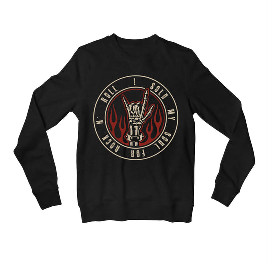 black sabbath sold my soul for rock n' roll sweatshirt upper winterwear music band buy online united states of america usa the banyan tee tbt men women girls boys unisex black