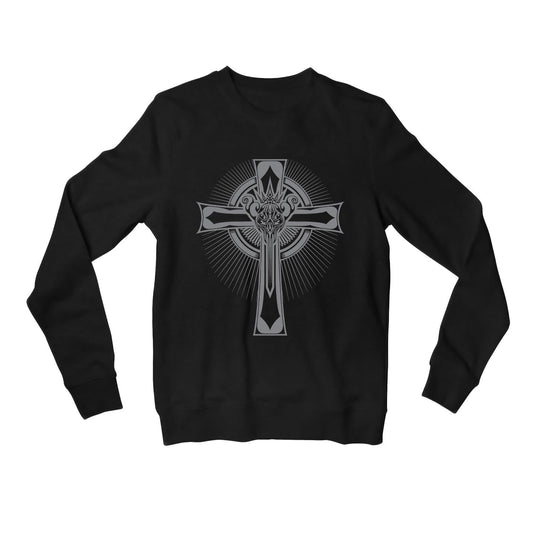 black sabbath headless cross sweatshirt upper winterwear music band buy online united states usa the banyan tee tbt men women girls boys unisex black