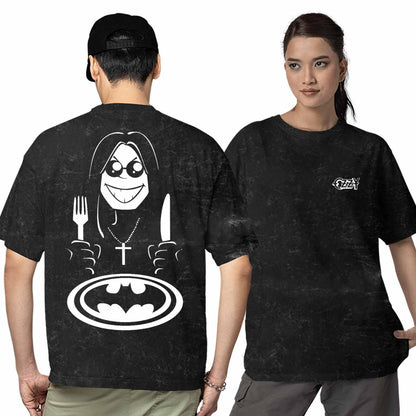 black sabbath over sized acid wash t-shirt batmeal for men women boys girls plus size unisex
