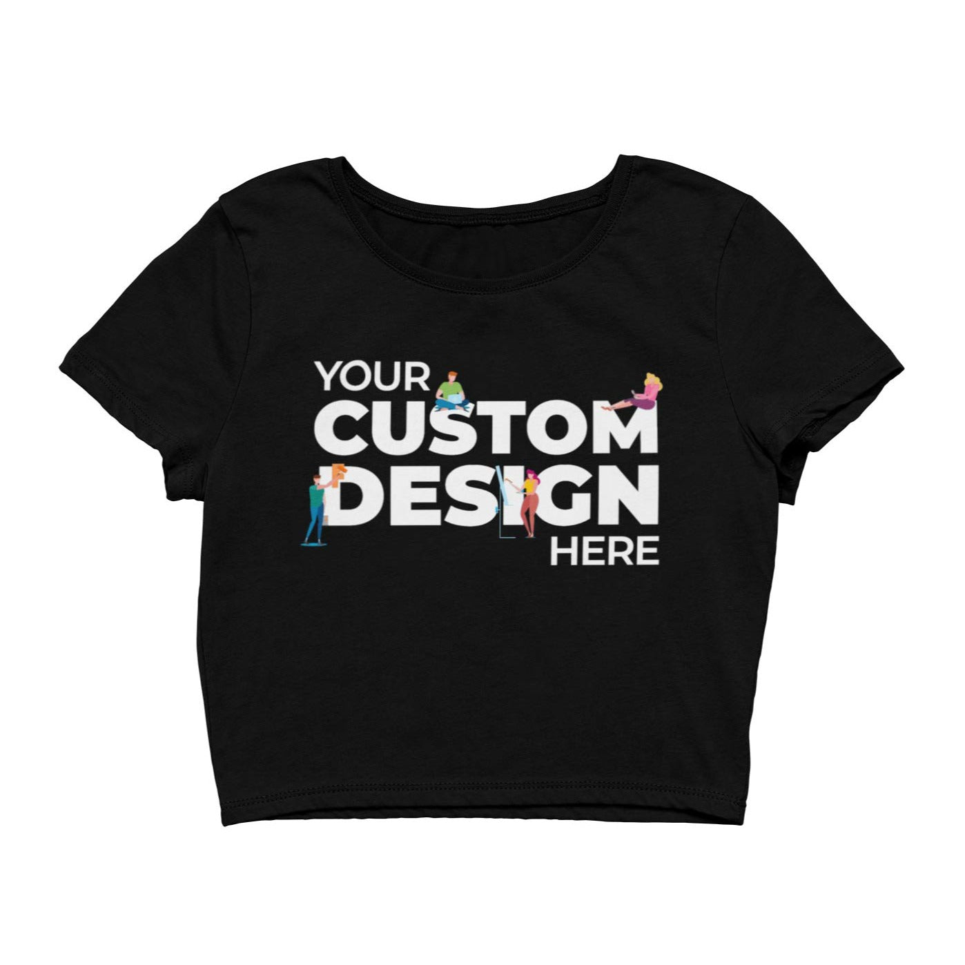 black custom customizable personalized your logo image crop tops by the banyan tee plain black crop top crop tops united states of america usa crop tops for girls