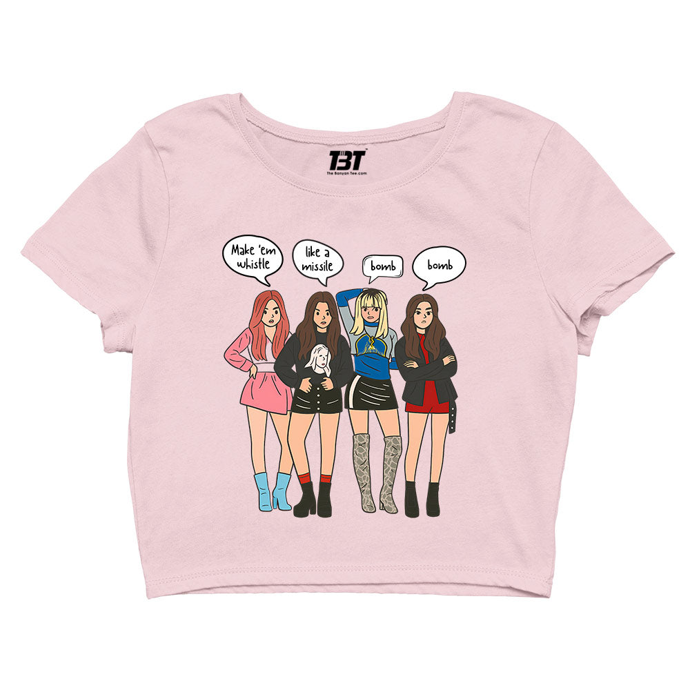 black pink whistle crop top music band buy online united states of america usa the banyan tee tbt men women girls boys unisex baby pink song k pop jennie lisa jisoo rose