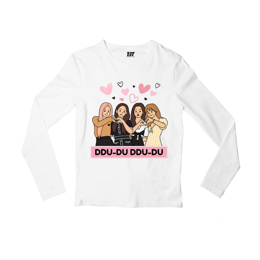 black pink ddu du ddu du du full sleeves long sleeves music band buy online india the banyan tee tbt men women girls boys unisex white song k pop jennie lisa jisoo rose