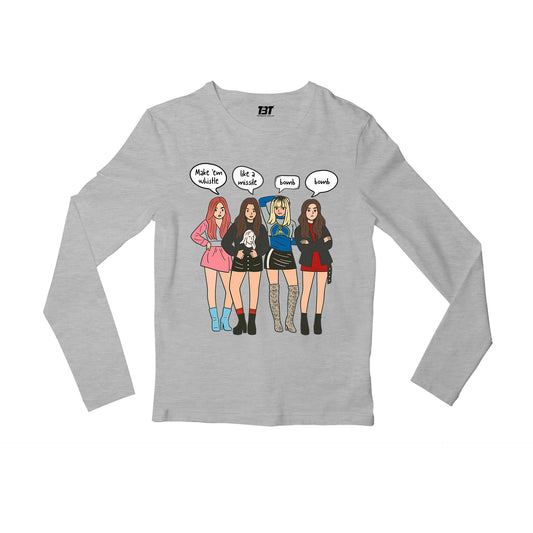 black pink whistle full sleeves long sleeves music band buy online india the banyan tee tbt men women girls boys unisex gray song k pop jennie lisa jisoo rose