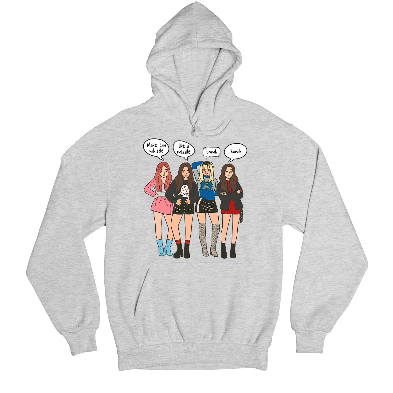 black pink whistle hoodie hooded sweatshirt winterwear music band buy online united states usa the banyan tee tbt men women girls boys unisex gray song k pop jennie lisa jisoo rose