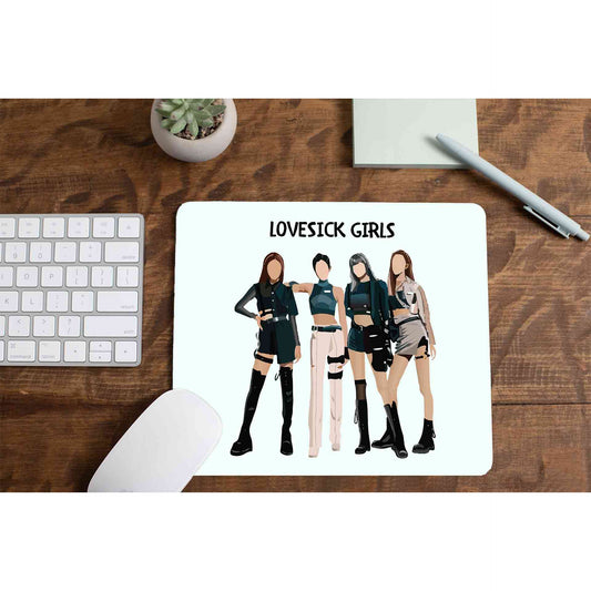 black pink lovesick girlsmousepad logitech large anime music band buy online united states of america usa the banyan tee tbt men women girls boys unisex  song k pop jennie lisa jisoo rose