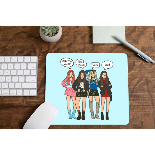 black pink whistle mousepad logitech large anime music band buy online united states of america usa the banyan tee tbt men women girls boys unisex  song k pop jennie lisa jisoo rose