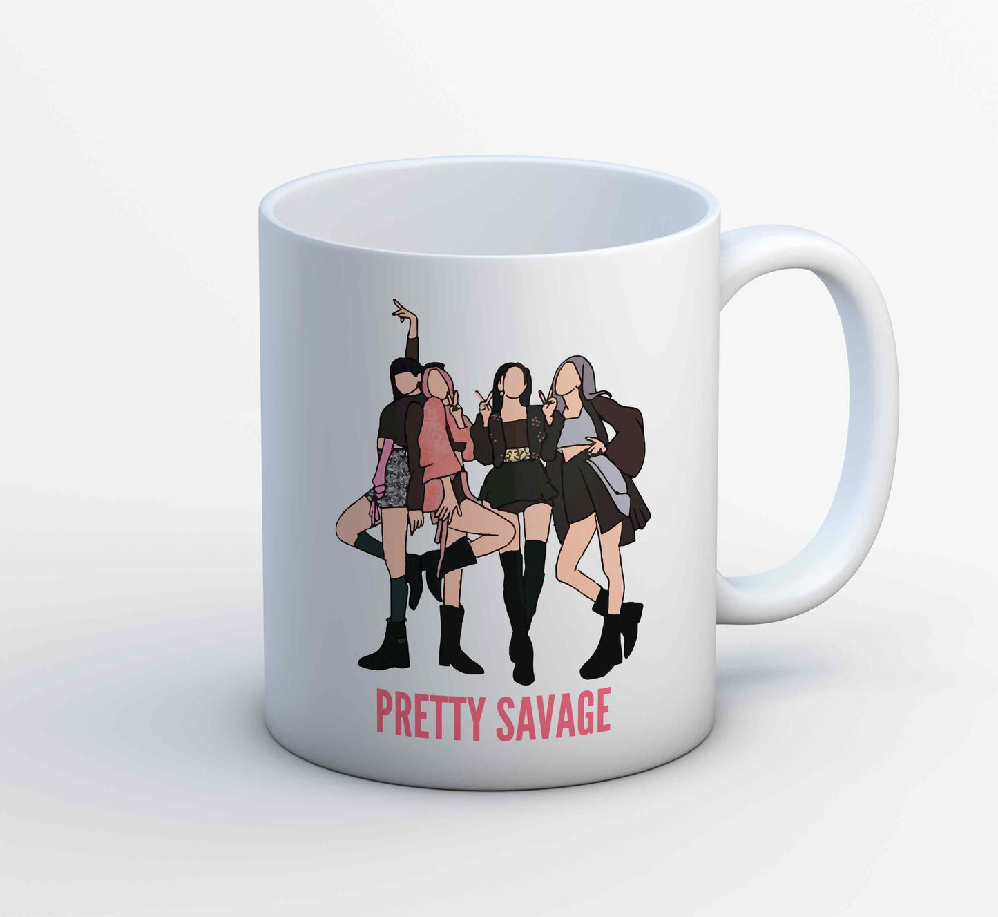 black pink pretty savage mug coffee ceramic music band buy online usa united states of america the banyan tee tbt men women girls boys unisex  song k pop jennie lisa jisoo rose