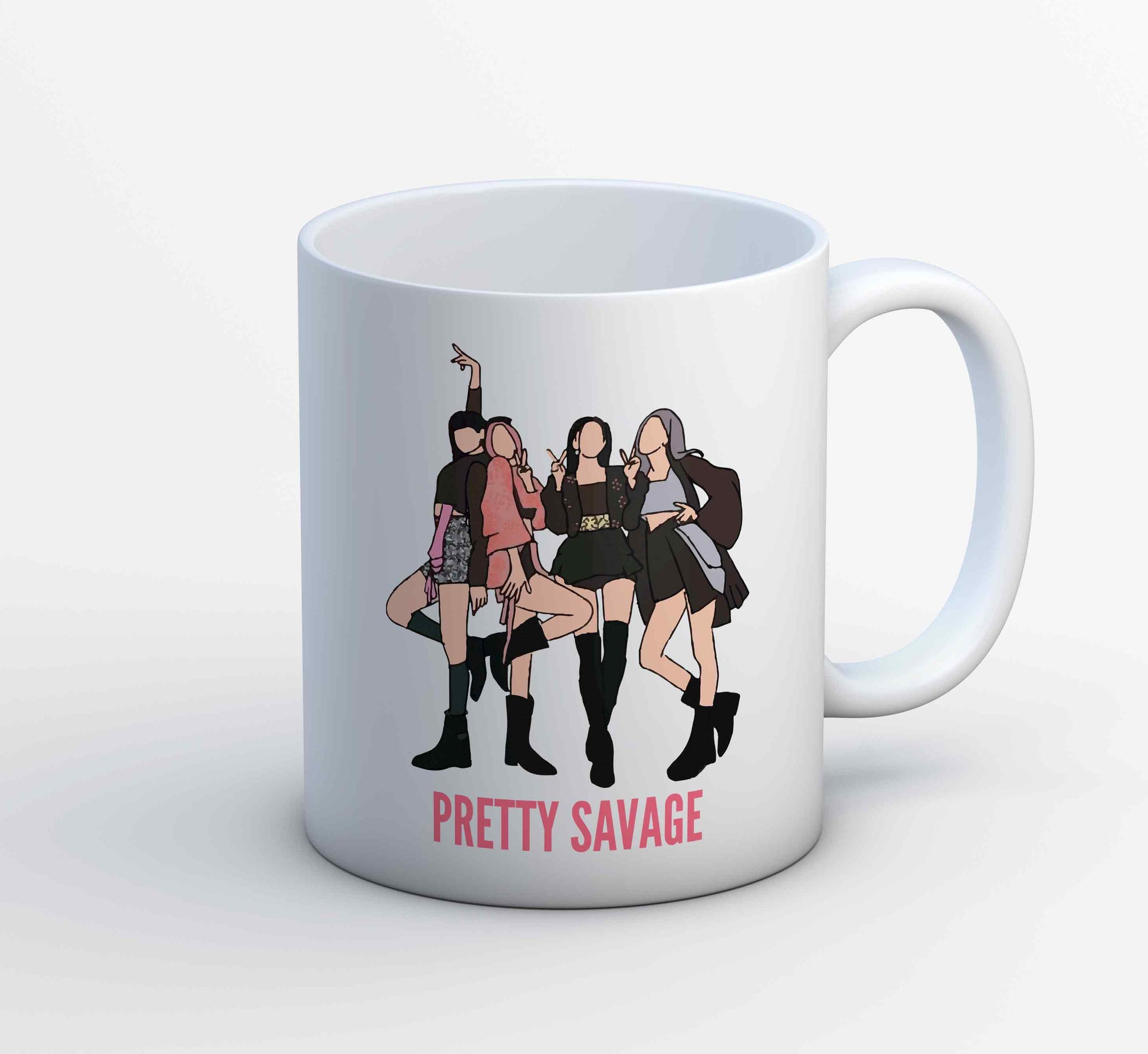 black pink pretty savage mug coffee ceramic music band buy online usa united states of america the banyan tee tbt men women girls boys unisex  song k pop jennie lisa jisoo rose