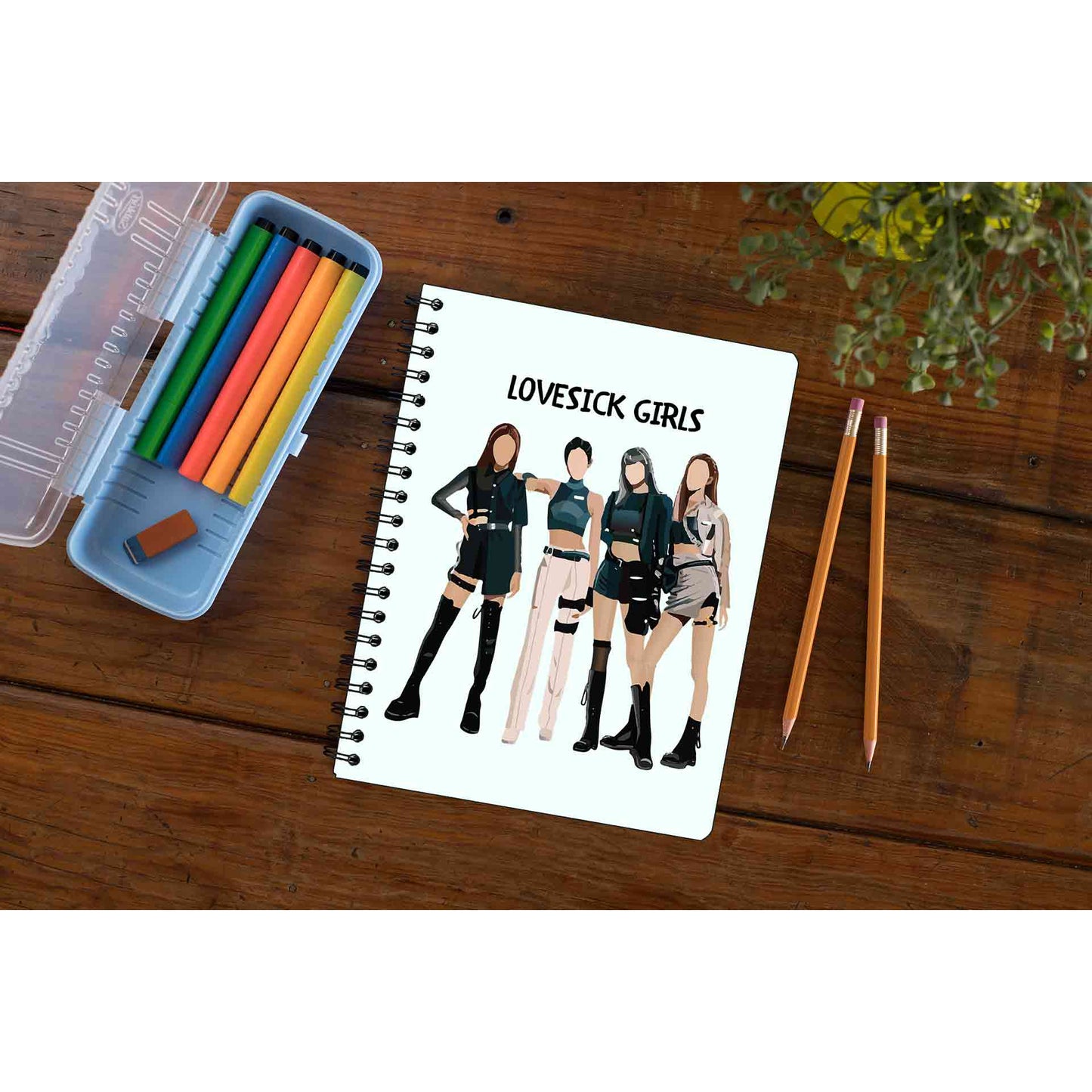 black pink lovesick girls notebook notepad diary buy online united states of america usa the banyan tee tbt unruled song k pop jennie lisa jisoo rose
