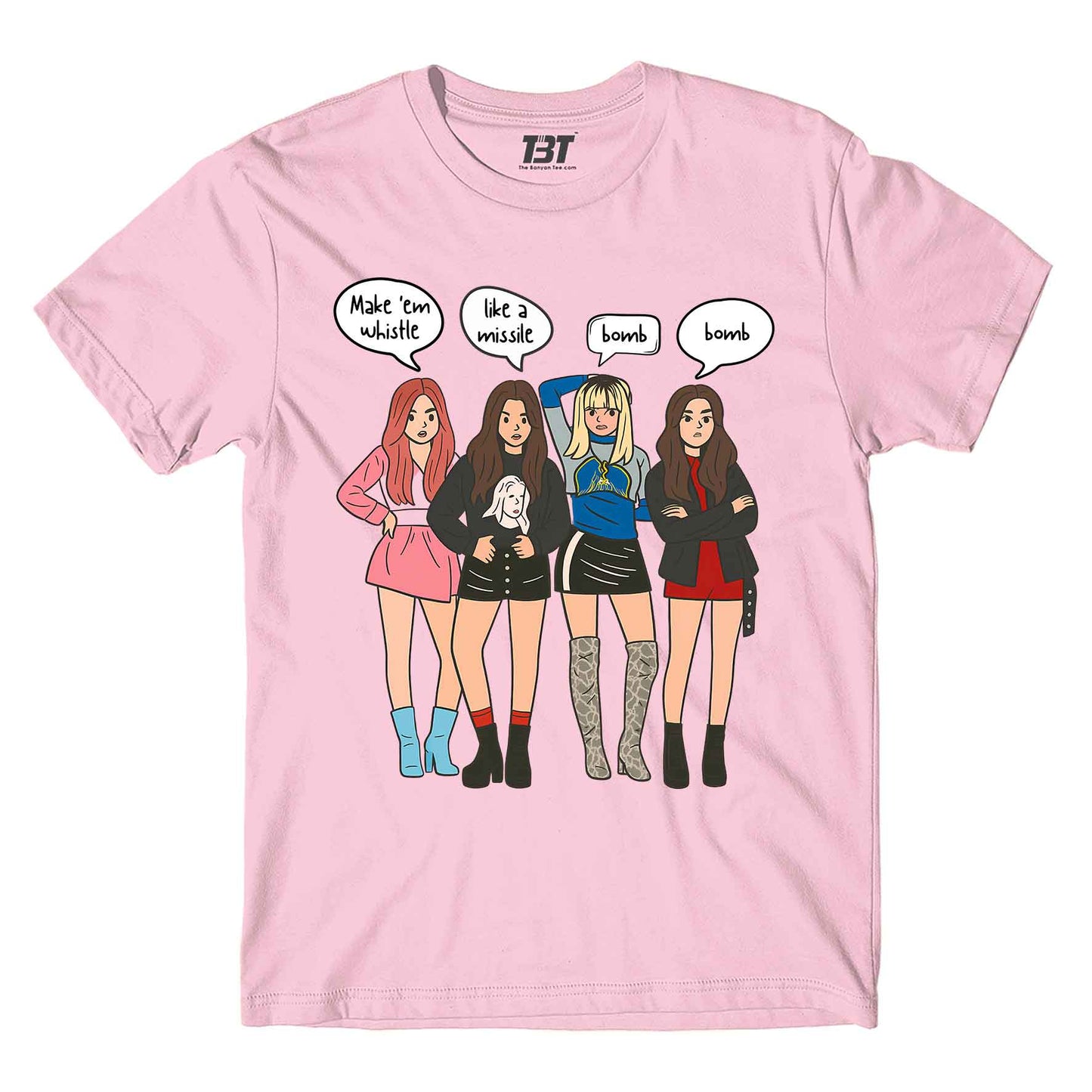 black pink whistle t-shirt music band buy online united states of america usa the banyan tee tbt men women girls boys unisex Baby Pink song k pop jennie lisa jisoo rose