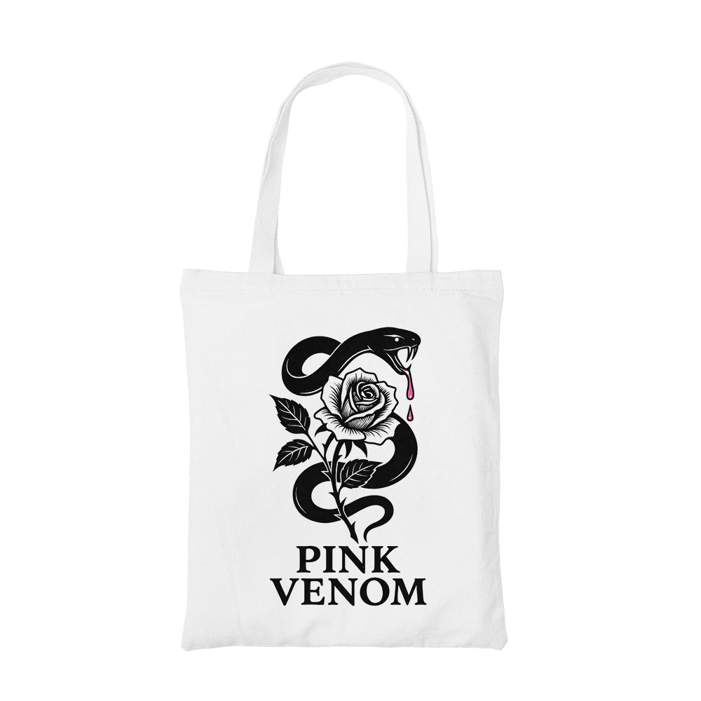 black pink pink venom tote bag cotton printed music band buy online united states usa the banyan tee tbt men women girls boys unisex  