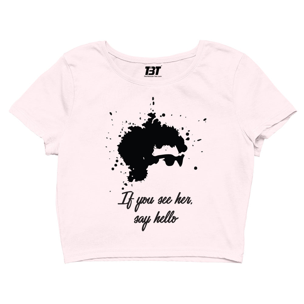 bob dylan if you see her, say hello crop top music band buy online united states of america usa the banyan tee tbt men women girls boys unisex white