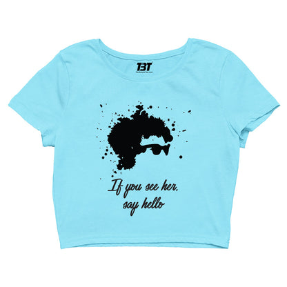 bob dylan if you see her, say hello crop top music band buy online united states of america usa the banyan tee tbt men women girls boys unisex sky blue