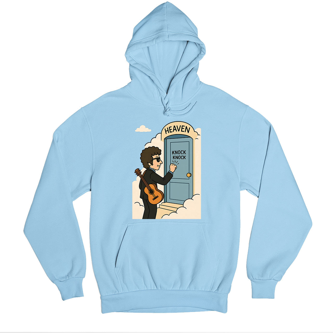bob dylan heaven's door hoodie hooded sweatshirt winterwear music band buy online united states usa the banyan tee tbt men women girls boys unisex baby blue 