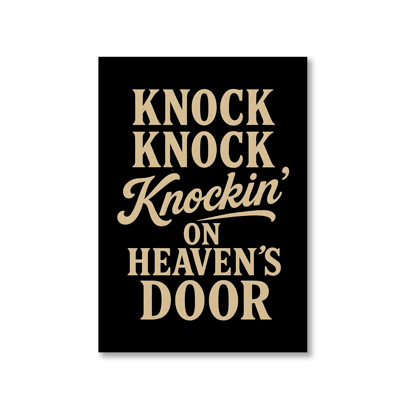 bob dylan knockin' on heaven's door poster wall art buy online united states of america usa the banyan tee tbt a4