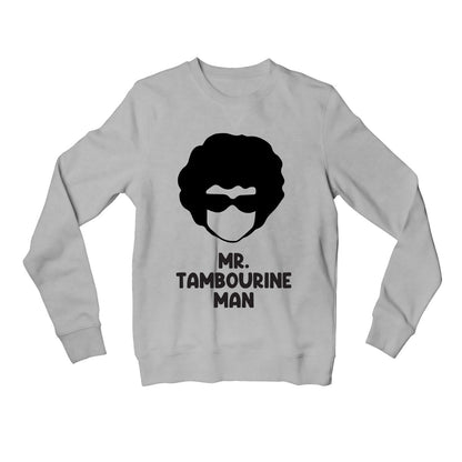 bob dylan mr. tambourine man sweatshirt upper winterwear music band buy online united states usa the banyan tee tbt men women girls boys unisex gray