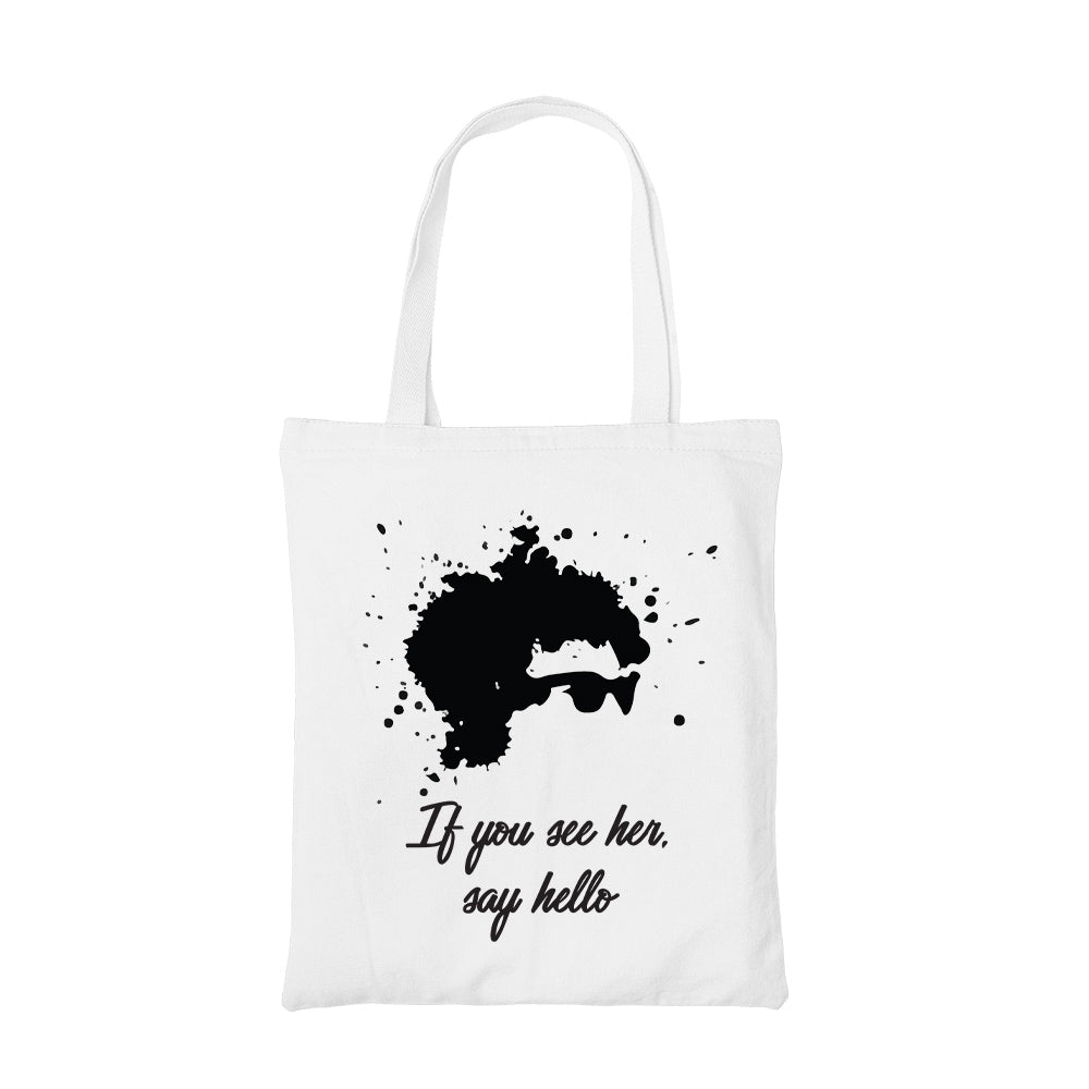 bob dylan if you see her, say hello tote bag cotton printed music band buy online united states usa the banyan tee tbt men women girls boys unisex