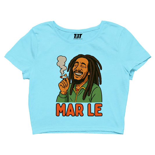 bob marley mar le crop top music band buy online united states of america usa the banyan tee tbt men women girls boys unisex sky blue