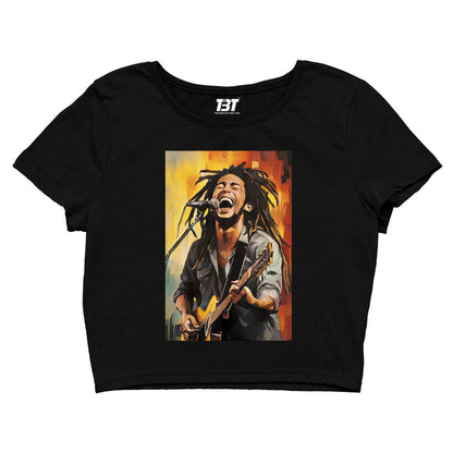 bob marley fan art lion crop top music band buy online united states of america usa the banyan tee tbt men women girls boys unisex black