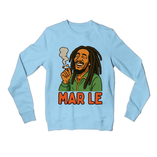 bob marley mar le sweatshirt upper winterwear music band buy online united states usa the banyan tee tbt men women girls boys unisex baby blue