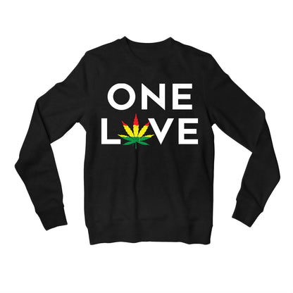 bob marley one love sweatshirt upper winterwear music band buy online united states of america usa the banyan tee tbt men women girls boys unisex black