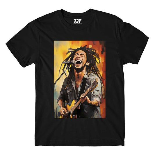 bob marley fan art t-shirt music band buy online usa united states the banyan tee tbt men women girls boys unisex black