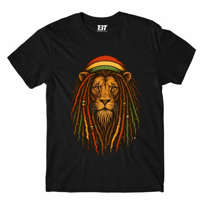 bob marley rasta lion t-shirt music band buy online united states of america usa the banyan tee tbt men women girls boys unisex black